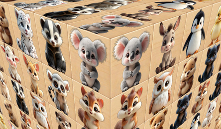 Fluffy Mahjong 3D. Disassemble The Cube